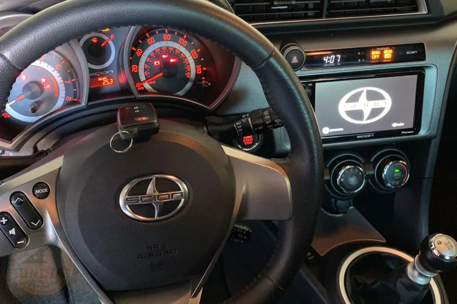 Modern Scion vehicle's interior view